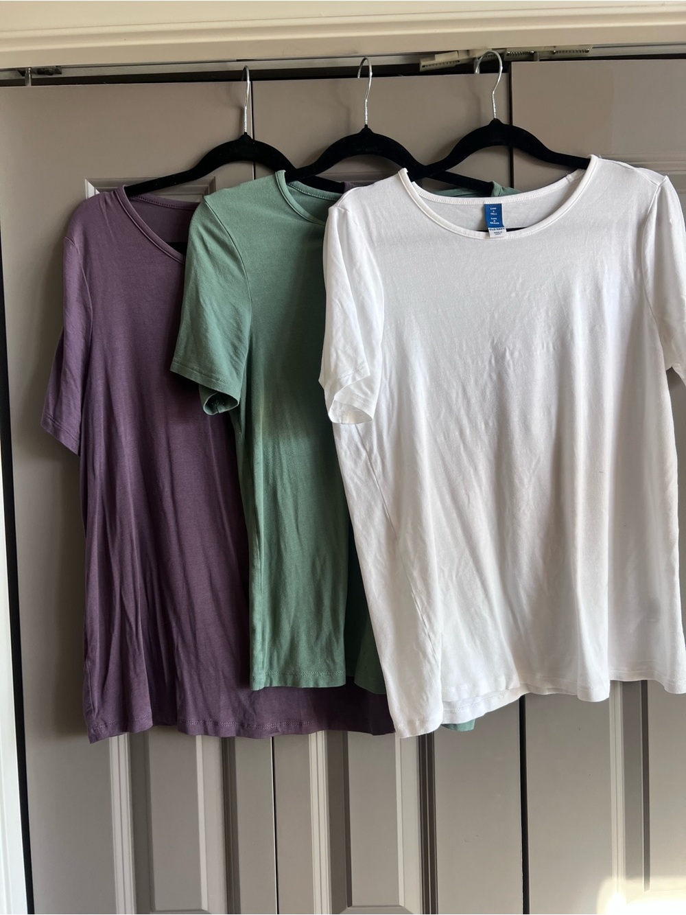 Old Navy Short Sleeve Crew Tees - White, Sage, Mauve